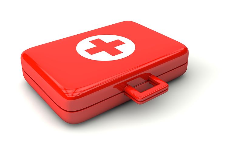 Bright Red First Aid Kit